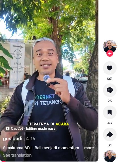 Contoh konten liputan di TikTok Gus Budi 2